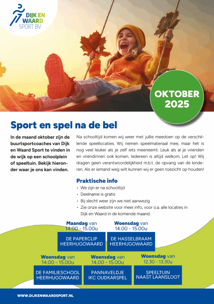 Sport en Spel na de bel oktober